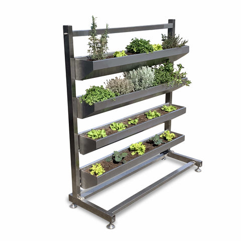 VERTIBEET® + Tropftasse + Lochblech + Vlies (EDELSTAHL - ELEGANCE)