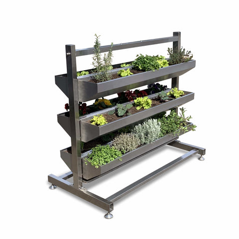 VERTIBEET® + Tropftasse + Lochblech + Vlies (EDELSTAHL - ELEGANCE)