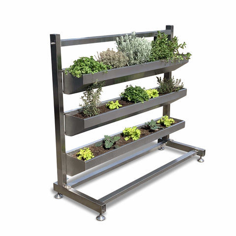 VERTIBEET® + Tropftasse + Lochblech + Vlies (EDELSTAHL - ELEGANCE)