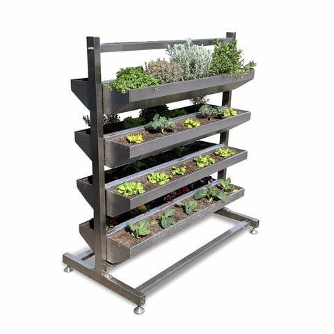 VERTIBEET® + Tropftasse + Lochblech + Vlies (EDELSTAHL - ELEGANCE)